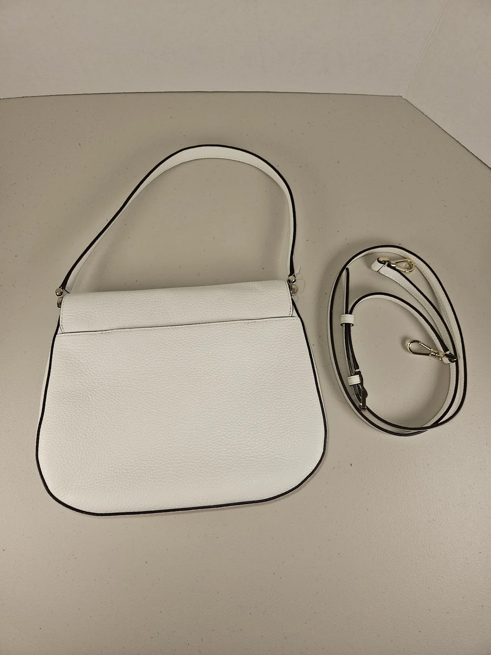 Kate Spade Leila Leather Flap Shoulder White Multi Color Stripe Like New W Strap - Picture 5 of 16